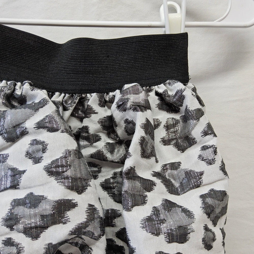 Children's Place Bubble Skirt Girls Size M 7/8 Silver‎ Metallic Leopard Print